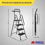Profi-Trittleiter klappbar mit | mit Handb&uuml;gel und Werkzeugablage | 4...