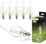 LUMILED BA35 E14 LED Lampe 6 St&uuml;ck Set 7W (ersetzt 60W) 770 lm Filament Glas