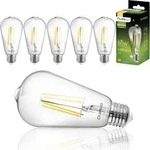 LUMILED 6x ST64 E27 LED Vintage Lampe 8W Entspricht 60W 880 Lm Glas Leuchtmittel