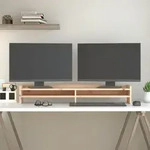 vidaXL Monitorst&auml;nder 100x24x16 cm Massivholz Kiefer - Braun