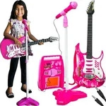 E-Gitarre Verst&auml;rker Mikrofon mit St&auml;nder Rockgitarre Standmikrofon Set 22407