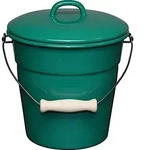 RIESS 0369-111 Allzweckeimer mit Deckel, 3,50 L, Emaille, NATURE GREEN DARK /