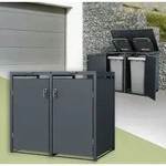 ML-Design M&uuml;lltonnenbox 2er f&uuml;r 2 Tonnen, 240L, 132x80x120 cm, Anthrazit,...