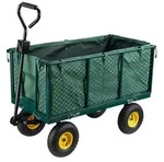 Wiltec Transportwagen bis 550 kg mit Metallgittern, Gartenwagen mit abnehmbarer