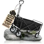 BigDean Bollerwagen faltbar 100kg belastbar 105L robuster Bollerwagen - Schwarz