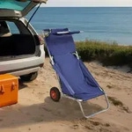 vidaXL Strandwagen mit R&auml;dern Tragbar Klappbar Blau