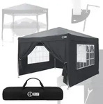 ECD Germany Pavillon 3x3 m Anthrazit Wasserdicht Stabil Winterfest, Pop Up
