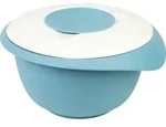 Westmark R&uuml;hrsch&uuml;ssel mit zweigeteiltem Deckel, 2,5 l, blau/wei&szlig;, 3153227B