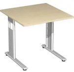 Geram&ouml;bel Schreibtisch h&ouml;henverstellbar, 800x800x680-820, Ahorn/Silber, S-617101-AS