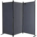 Paravent 3 Teilig 170 x 165 cm Grau - Garten & Balkon Sichtschutz Stellwand Innen &