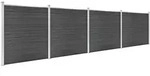 vidaXL Zaunelement Set WPC 699x186 cm Schwarz - Schwarz