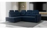 Ecksofa Schlafsofa Sofa WENDIE Stoff Hold Me Dunkelblau Ottomane Links - Blau