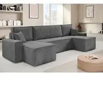 Ecksofa HEKTOR U-Form mit Schlaffunktion und Bettkasten, Couch in Grau,...