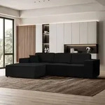 Ecksofa PEDRO L Anthrazit, 267x170 cm, Sofa L-form Breite Ottomane links, ohne