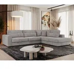 MKS MEBLE Ecksofa Sofa L-Form Grau Struktur, Wohnlandschaft L-Form, Couch L...