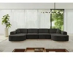 ALTDECOR Ecksofa in U-Form MARI-U2-v1 - 388x171x83 cm Schwarz - Corner Sofa Bett