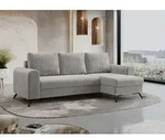 Ecksofa L-form, Bettsofa mit Schlaffunktion, zwei Bettkasten - AXEL - Hellgrau -