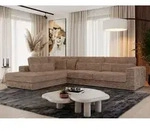 MKS MEBLE Ecksofa Sofa L-Form Grau Struktur, Wohnlandschaft L-Form, Couch L...