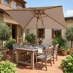 Sekey Rechteckschirm 300x200cm Holzoptik Eckiger Sonnenschirm f&uuml;r Garten...