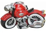 Spardose Sparschwein Sparb&uuml;chse Motorrad Bike old Style rot - Rot