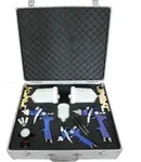 3x HVLP Spraypistole Lackierpistole Set Druckminderer Koffer Spritzpistole Luft