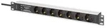 DIGITUS Steckdosenleiste 7-fach 19" Alu. 1HE 2m schwarz - Schwarz/Silber