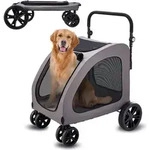 VEVOR Hundebuggy 79x91x113 cm, Hundewagen 4 R&auml;der mit Bremsen, Hundetrolley,