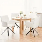 Homestyle4u Esstisch rund &Oslash; 106 cm Braun Esszimmertisch Holztisch K&uuml;chentisch...