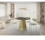 Esstisch Rund Ausziehbar mit Lamellen im Loft-Stil &ndash; 120 bis 200 cm &ndash; Tisch...