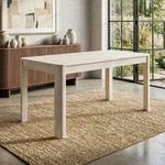 WOHNLING Esstisch Massivholz Mango 120x60 cm White Wash Rechteckiger...