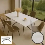 Esszimmertisch HWC-O58, Esstisch Sinterstein Metall, Marmor-Optik 160cm wei&szlig; -...
