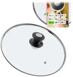 KADAX Topfdeckel "Barletta", Universaldeckel aus Glas mit Schwarzmatt griff, 26...