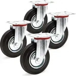 Wiltec Lenkrollen Set 4x Transportrolle mit Vollgummirad &Oslash;125mm bis 100kg pro...