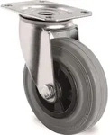 Tecwerk Lenkrolle mit Anschraubplatte Polypropylen Rollenlager Vollgummi grau -...