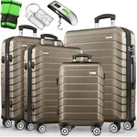 tillvex&reg; Reisekoffer Set 4-TLG. + Gep&auml;ckwaage, 8X Koffergurte & 4X Kofferanh&auml;nger