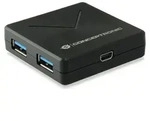 Conceptronic HUBBIES 4-Port-USB 3.0-Hub, USB 3.2 Gen 1 (3.1 Gen 1) Mini-B, USB 3.2