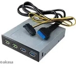 PC-Geh&auml;use-Frontabdeckung AK-ICR-34 13,3 cm (5.25 Zoll) Aluminium Schwarz/Grau