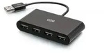 C2G 4-Port USB-A Hub, USB 2.0, USB 2.0, 480 Mbit/s, 50 g, 1 St&uuml;ck(e), 0 - 45 &deg;C -