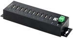 StarTech.com Industrieller 10 Port USB 2.0 Hub, Aktives Externes USB Verteiler/Leiste