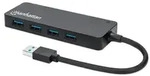 Manhattan 4-Port USB 3.2 Gen 1 Hub, USB-A-Stecker auf 4 x USB-A-Buchse, 5 Gbit/s
