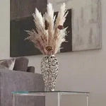 FineBuy Dekovase Aluminium 45cm Silber Design Blumenvase Gro&szlig; Metallvase Modern
