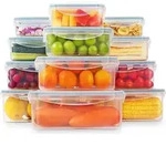 YASHE Frischhaltedose mit Deckel, 12 Teiliges Plastik Vorratsdosen Set, BPA...