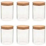 vidaXL Vorratsgl&auml;ser mit Korkdeckel 6 Stk. 650 ml - Transparent