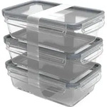 rotho K&uuml;hlschrankdose 3tlg. 1,3l CLIC & LOCK - Blau
