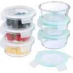 Relaxdays Glasbeh&auml;lter mit Deckel, 6er Set, 400 ml, Frischhaltedosen,