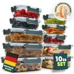 uandu Glasbeh&auml;lter mit Deckel, 10- teilig, Meal prep Gl&auml;ser, Frischhaltedosen...