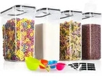 Vorratsdosen Set 4er Vorratsgl&auml;ser K&uuml;che 4L Luftdicht Beh&auml;lter Plastik with...