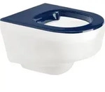 KWC AR T-WC, GFK, wandh., Hw.-Mont., wei&szlig;, Sitzfl. blau, 400x370x510 mm -...