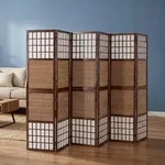 Homestyle4u Paravent Raumteiler 6 teilig Faltbar Blickdicht Holz Bambus...