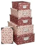 4er Set, Aufbewahrungsboxen, rosa, Karton, verschiedene Gr&ouml;&szlig;en